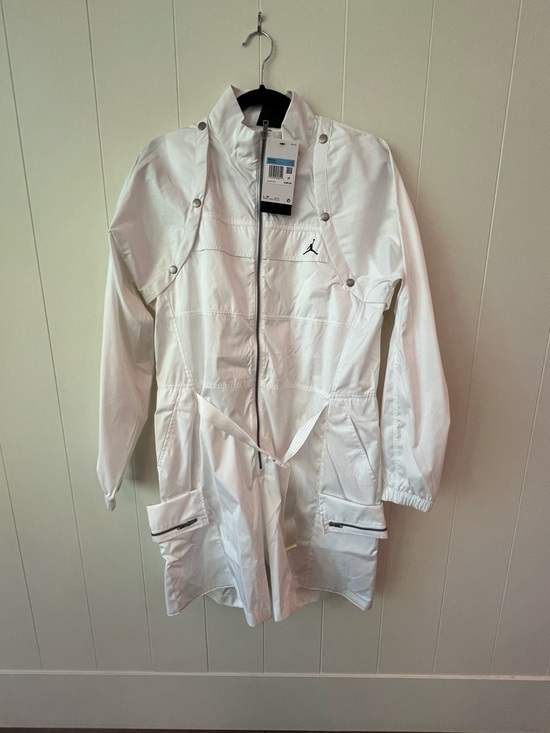 Jordan Pants - RARE Jordan White jumpsuit with Zip & Cargo Pockets